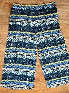 Lane Bryan Pants Plus Size 22/24 NWT Wide Leg Stretch Knit Geometric Floral